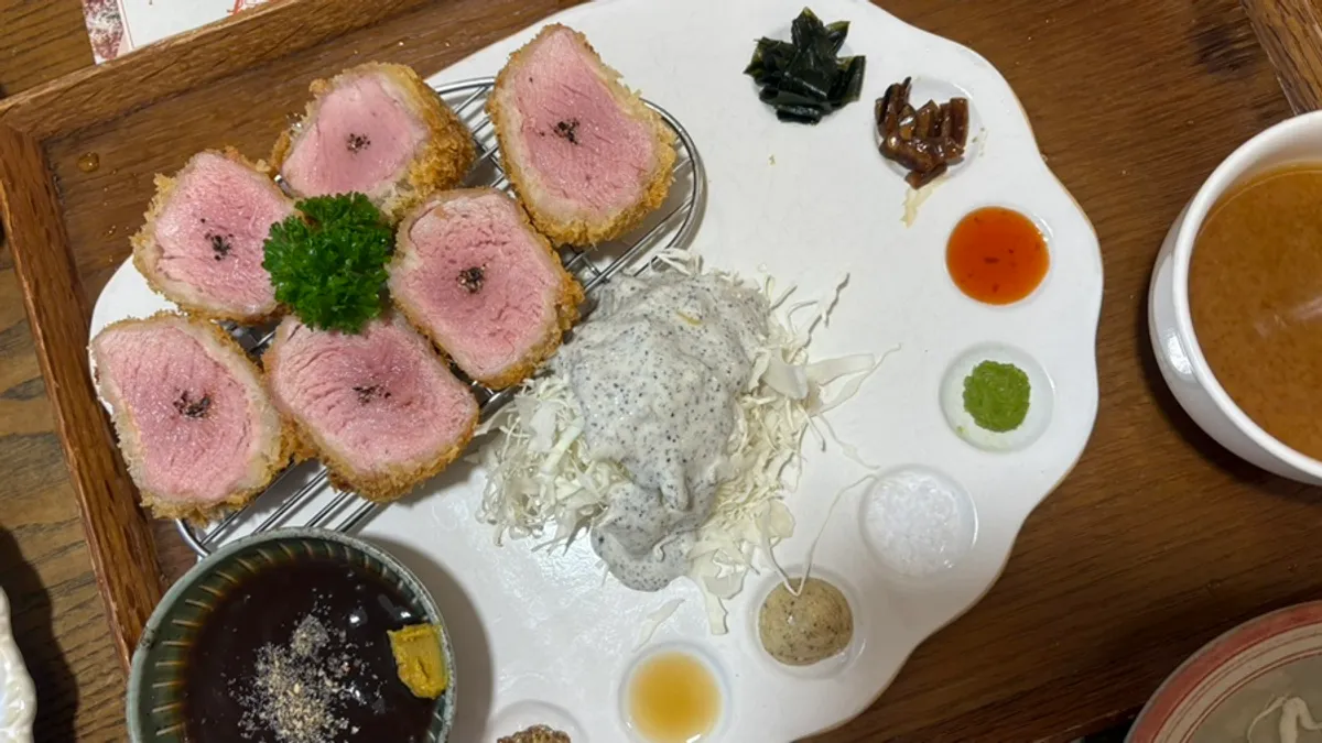 Main photo of the donkatsu and pasta set at Filling Donkatsu Gwangju Cheomdan Direct Store