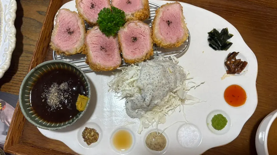 Table setting for the Donkatsu X Mushroom Set for 2