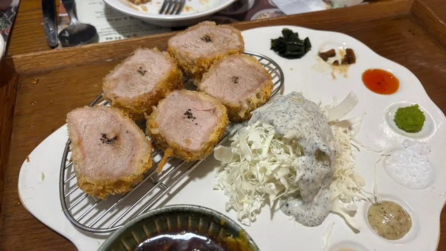 Close-up of the tenderloin katsu