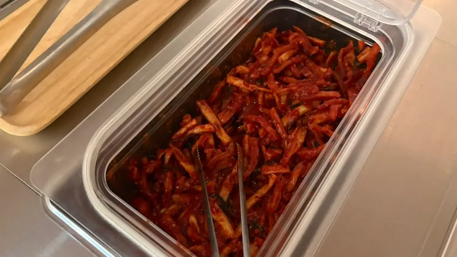 Side dishes laid out at the self-serve bar