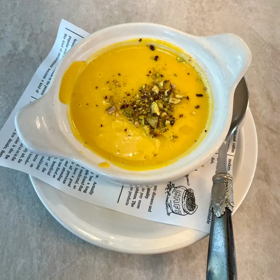 Pumpkin soup at Bueokgan Sangmu Branch
