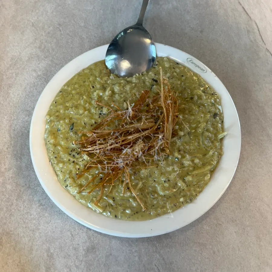 Abalone cream risotto at Bueokgan Sangmu Branch