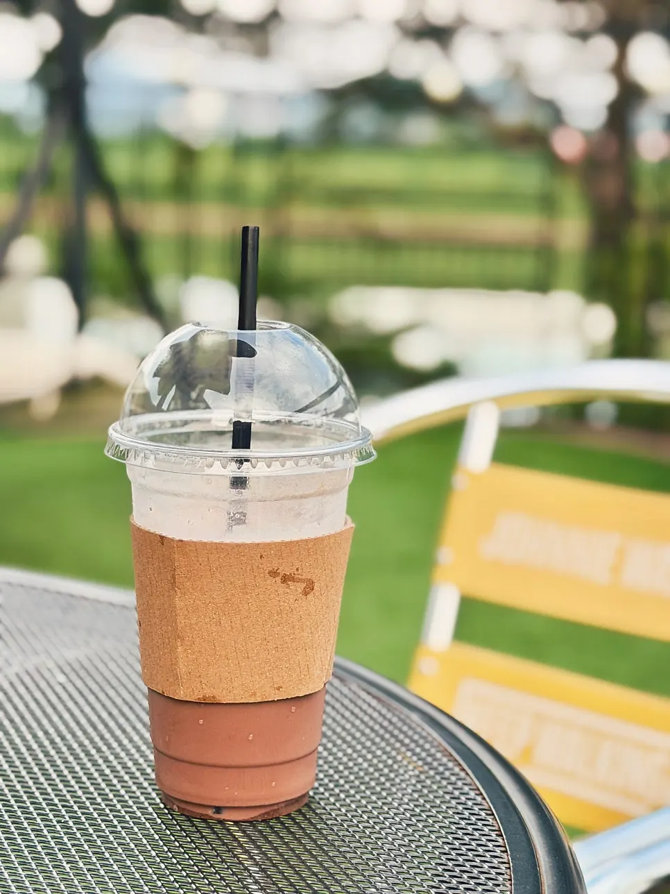 Sipping a drink while taking in the scenery