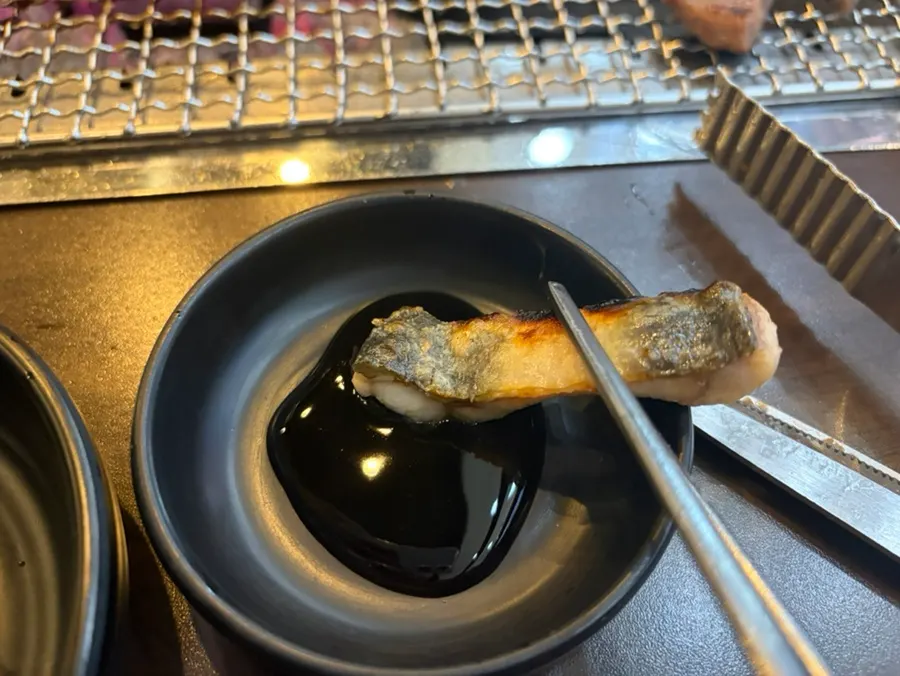 Grilled eel, golden outside and springy inside