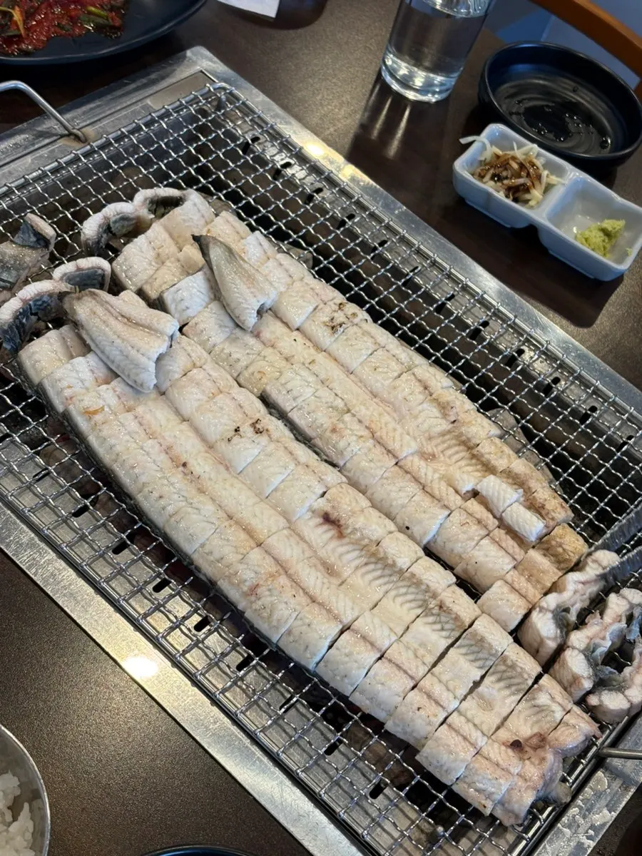 Plump eel after cleaning and pre-searing