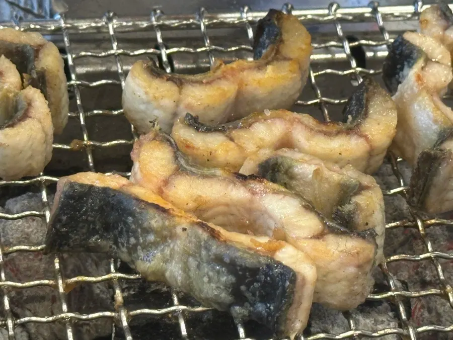 Menu board for seasoned grilled eel, naengmyeon and other meal items
