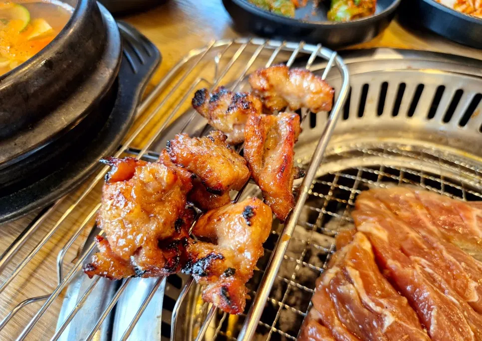 Remaining ribs served with naengmyeon