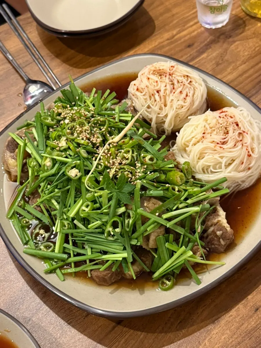 Soft tofu stew served as a standard side with the ox tail stew