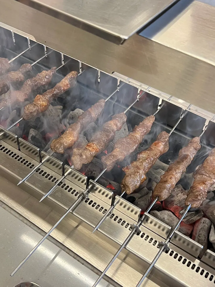 Lamb skewers on the grill