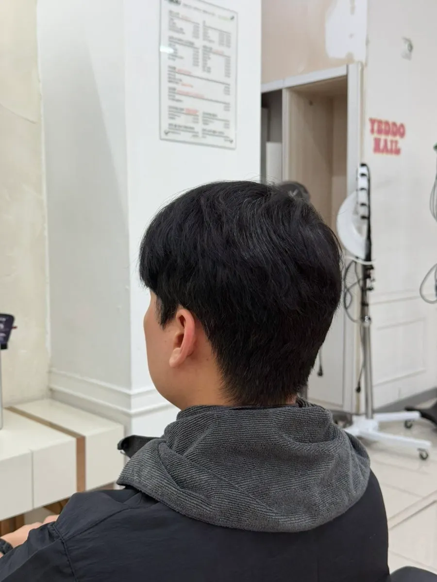 Back of the hair before the treatment