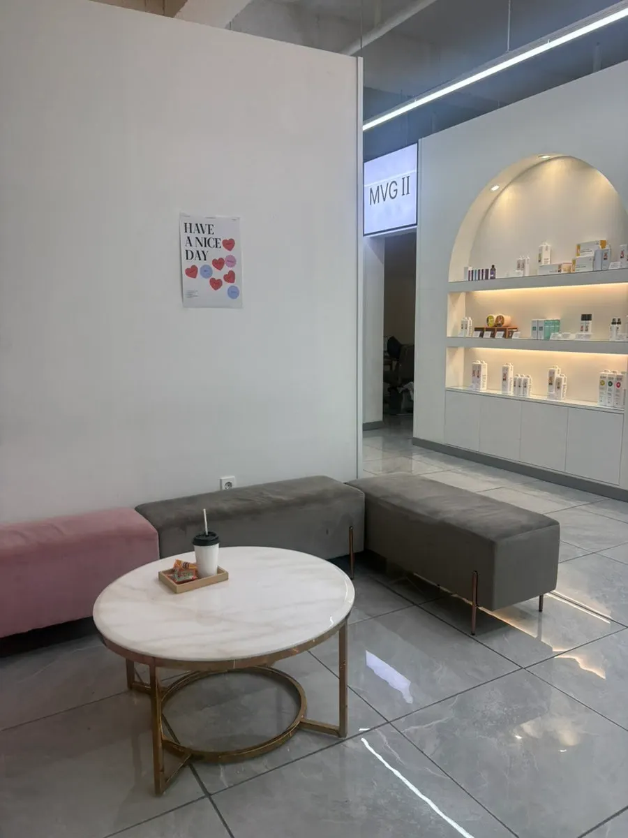 Salon interior showing the hair styling area