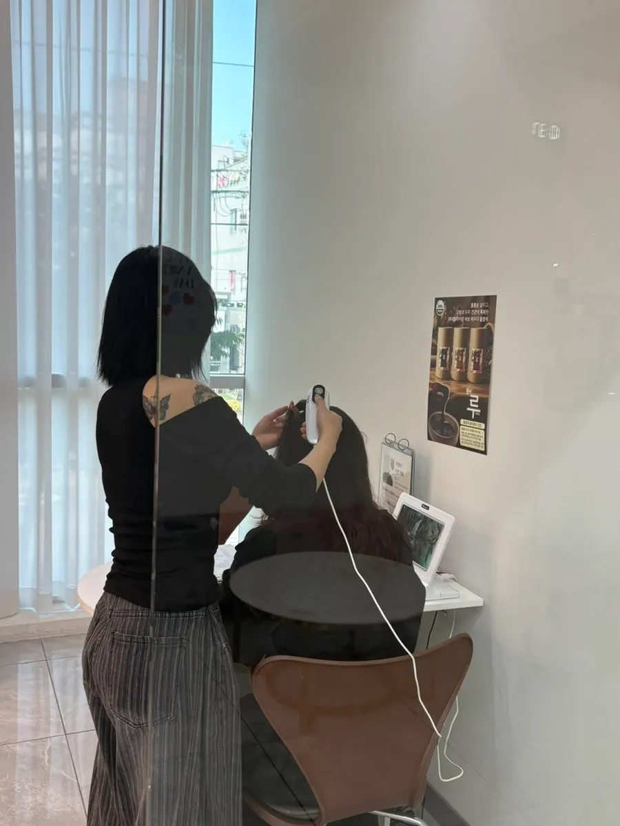 Scalp condition rechecked after the hair loss care