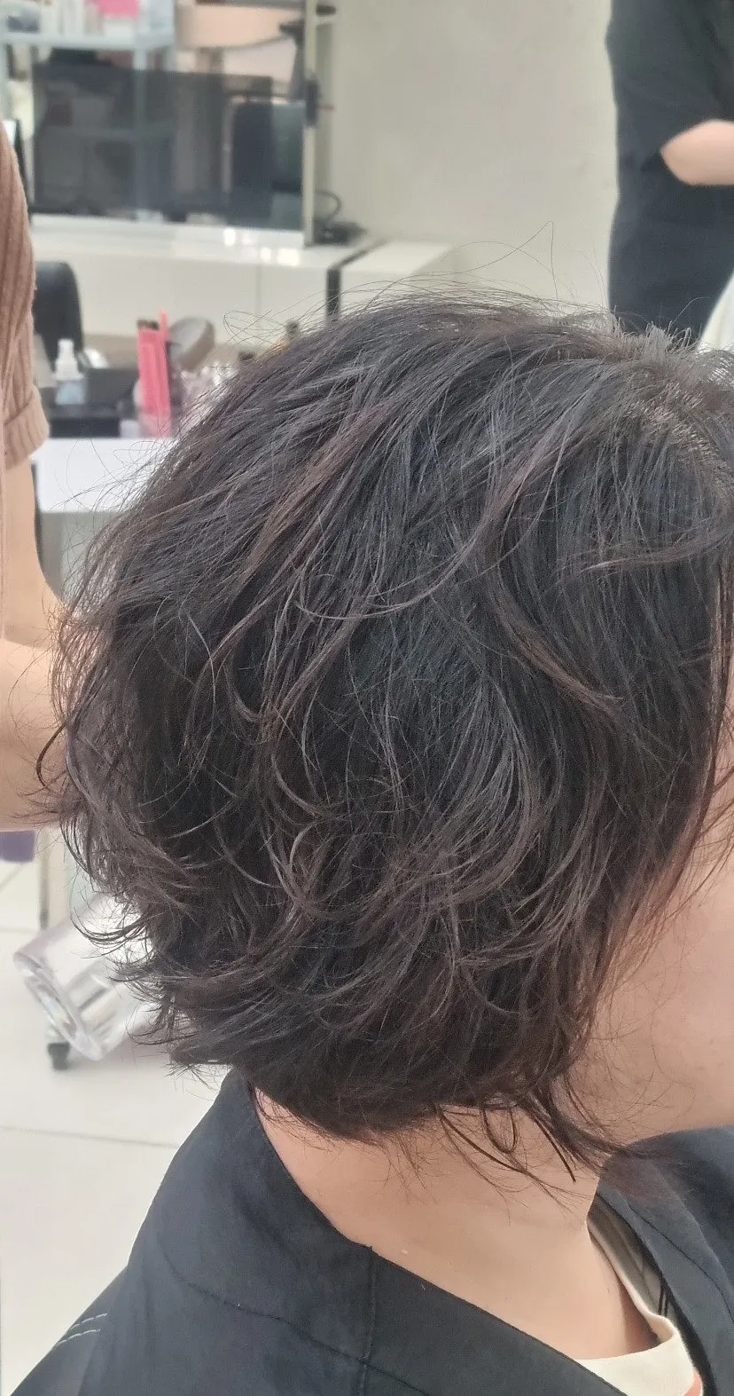 Neat hairstyle after the perm