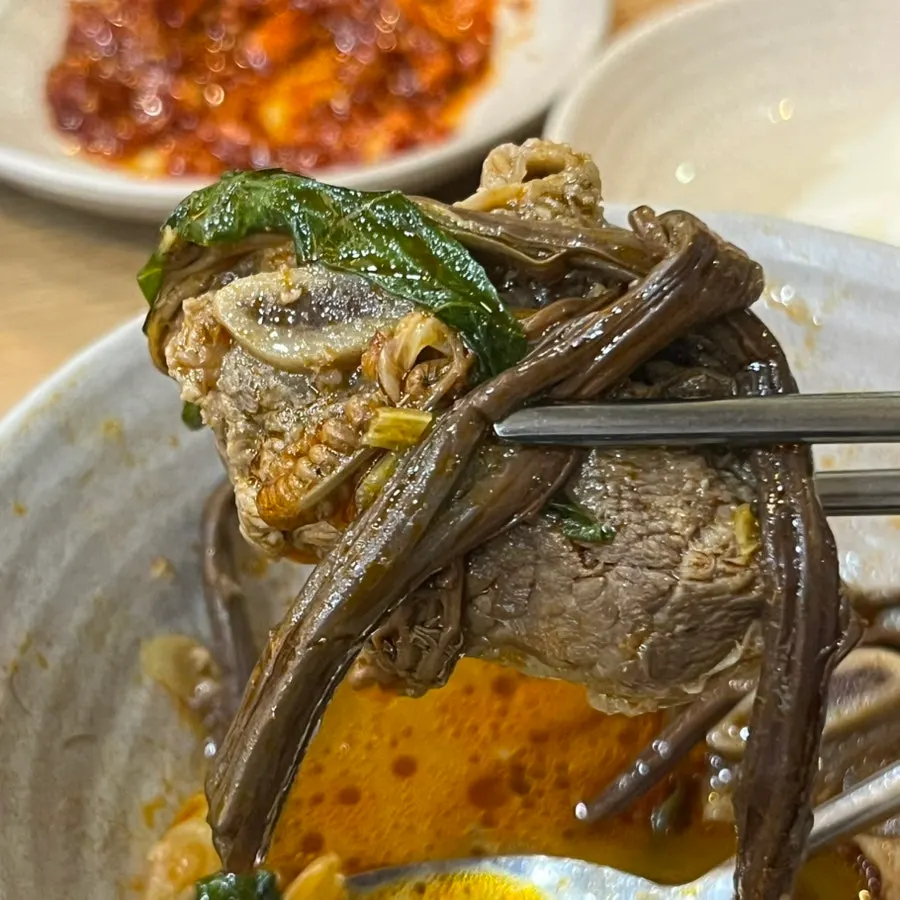 Hot pot still generously full even after everyone served themselves