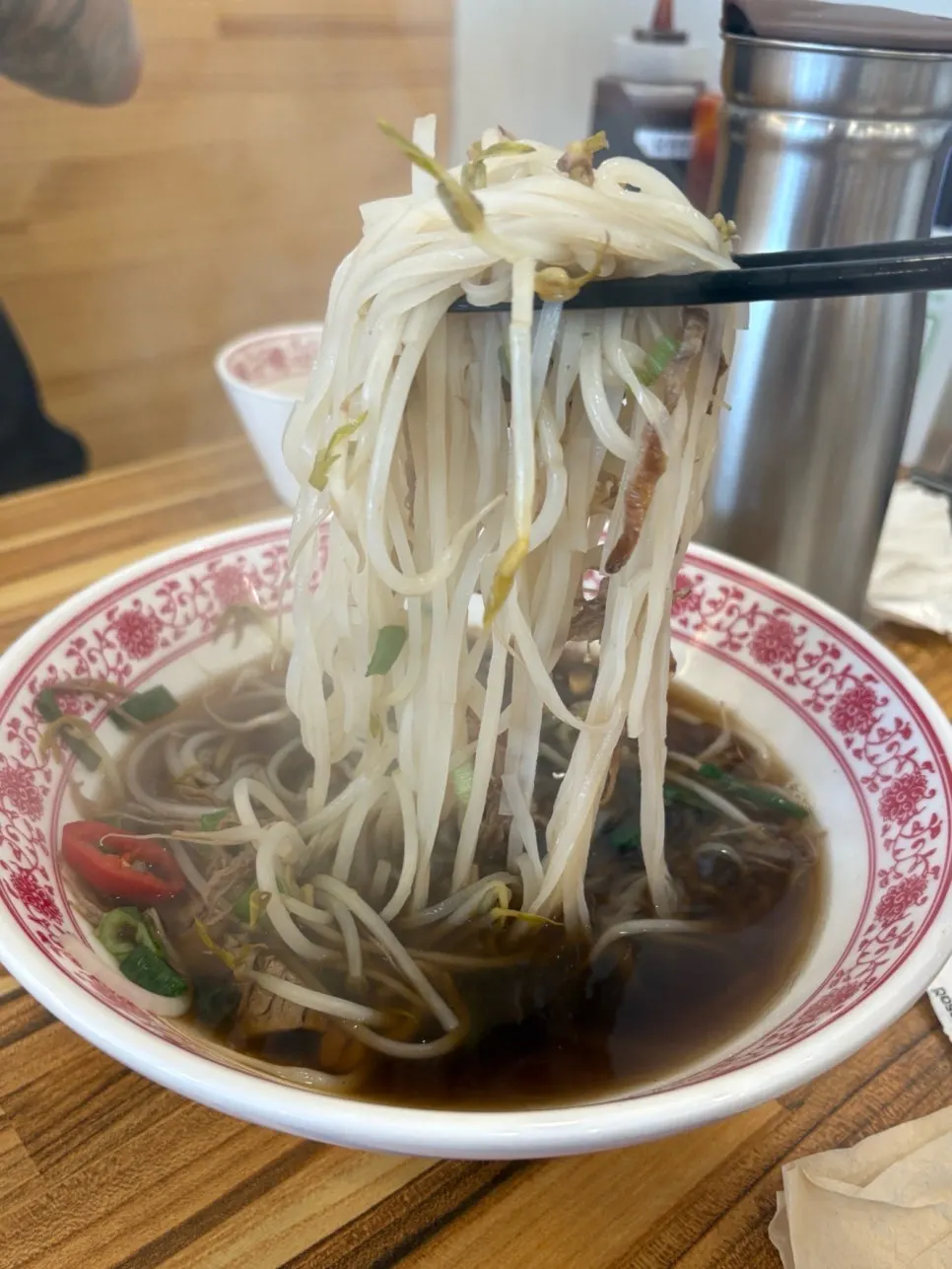 A bowl of brisket pho