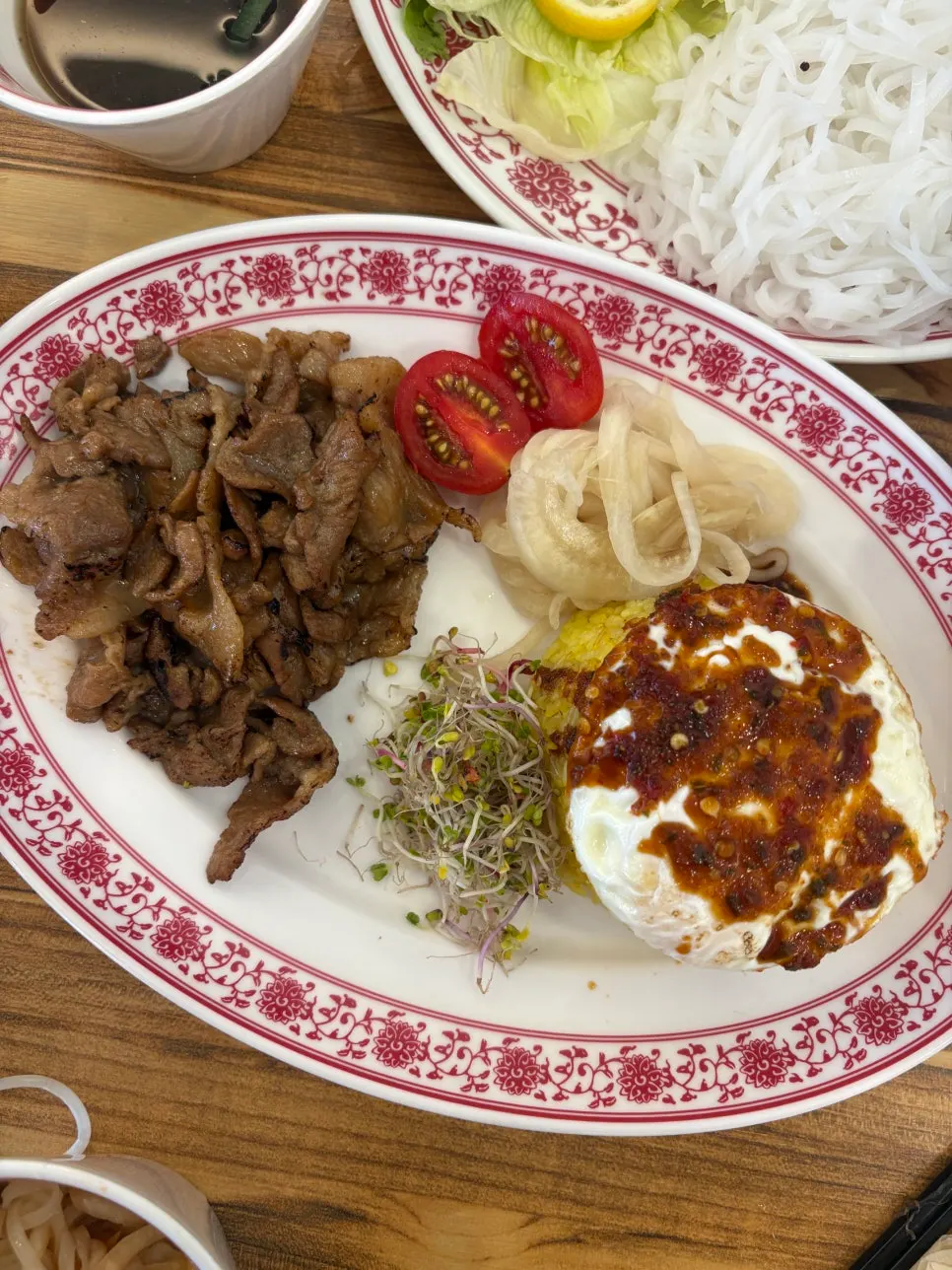 Ingredients for dipping into bún chả sauce
