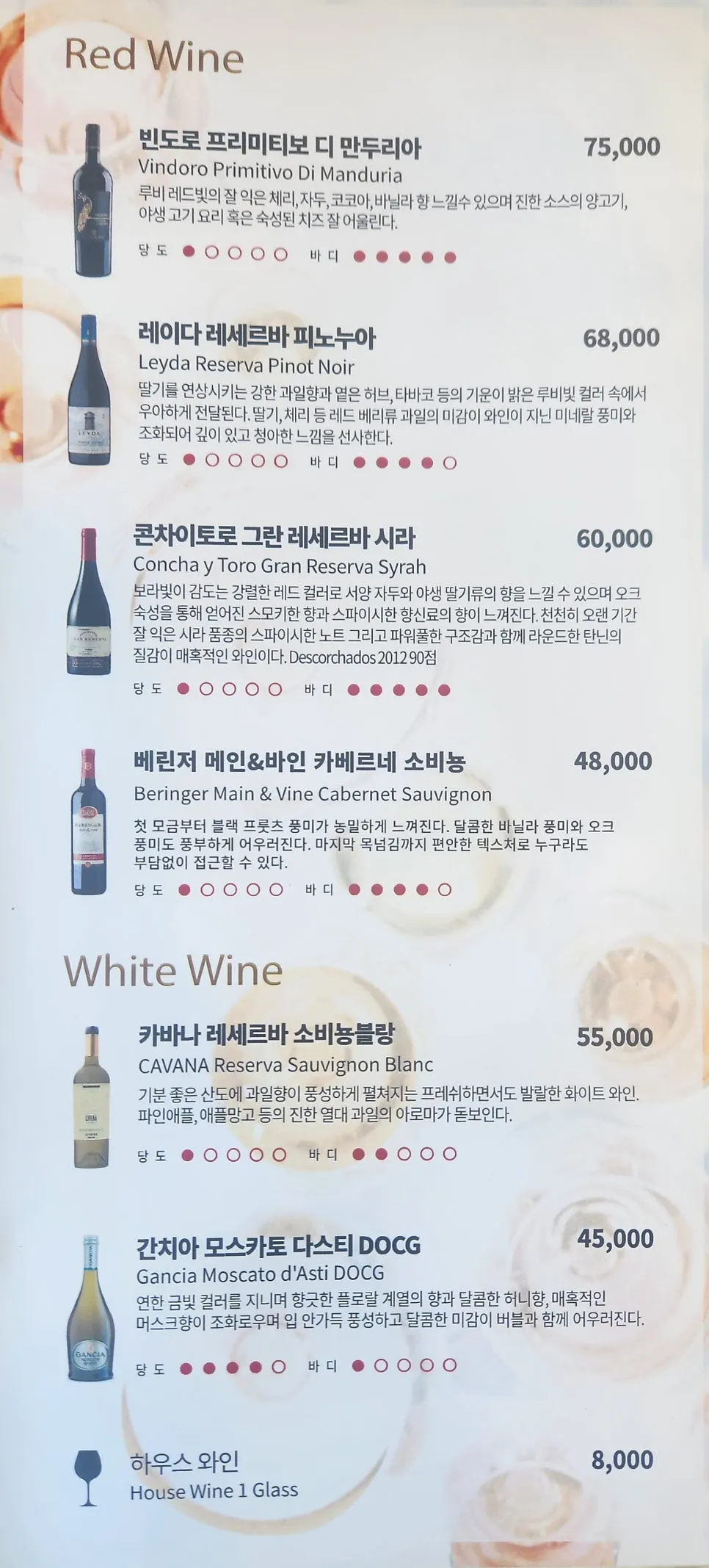 메뉴판 안내 페이지