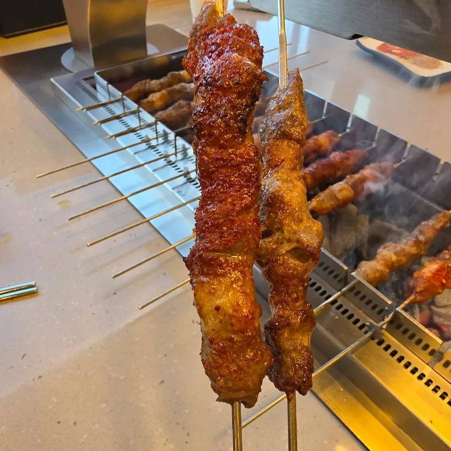 Original lamb skewers eaten with cumin spice