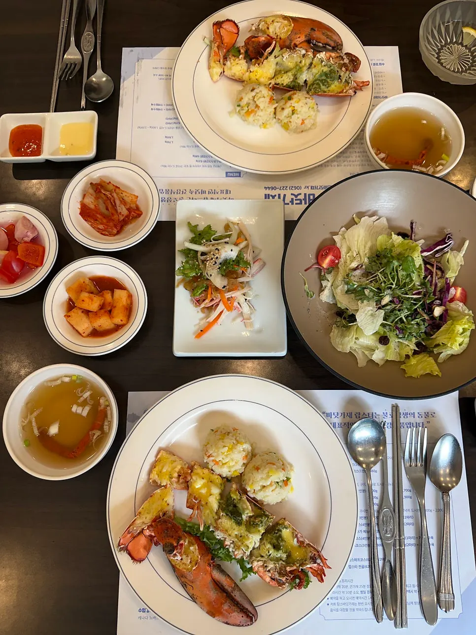 게살 육수 국수면 요리