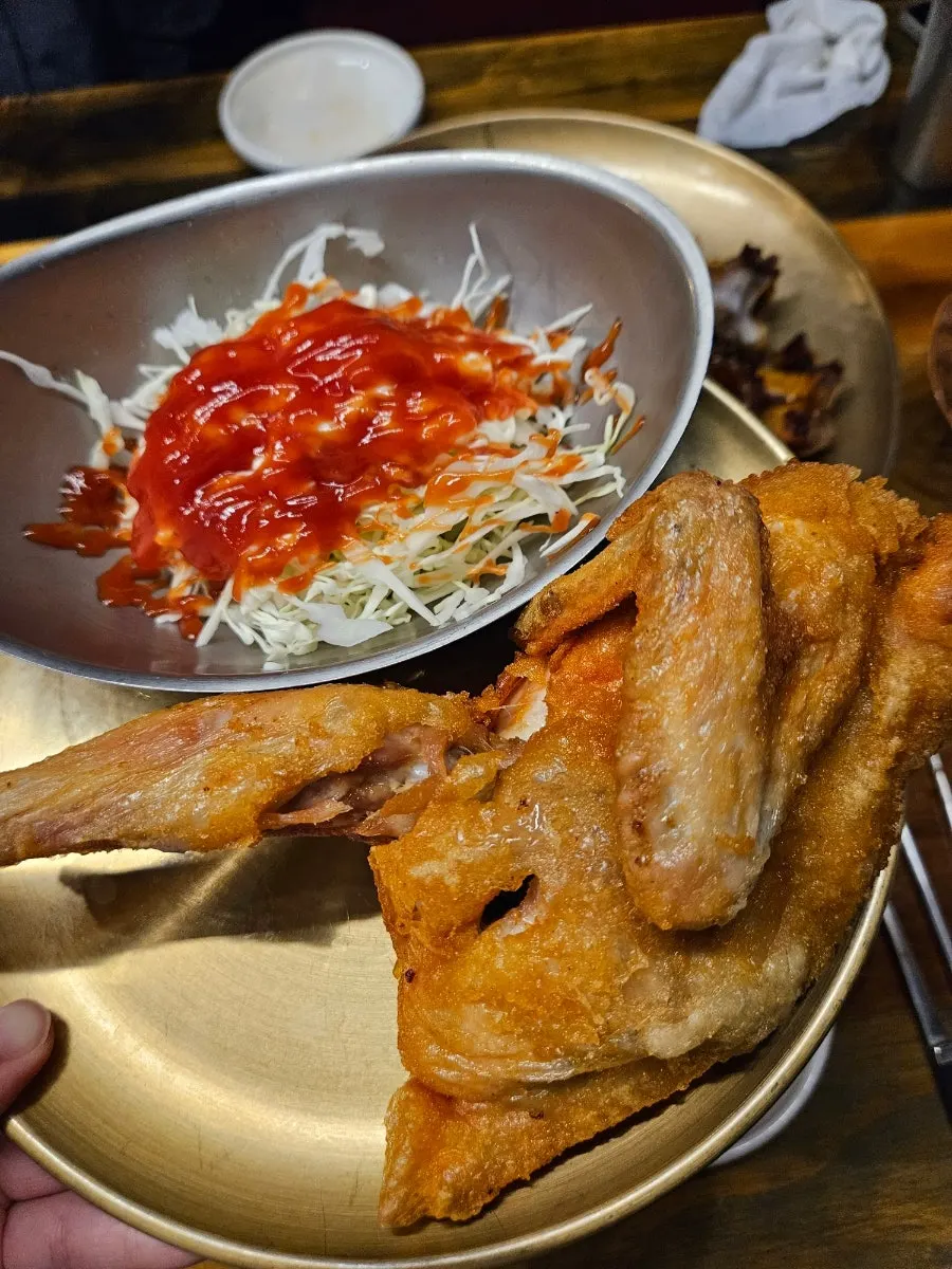 Half order of old-style fried chicken served as a side