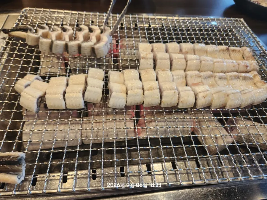 A plate of pre-seared freshwater eel