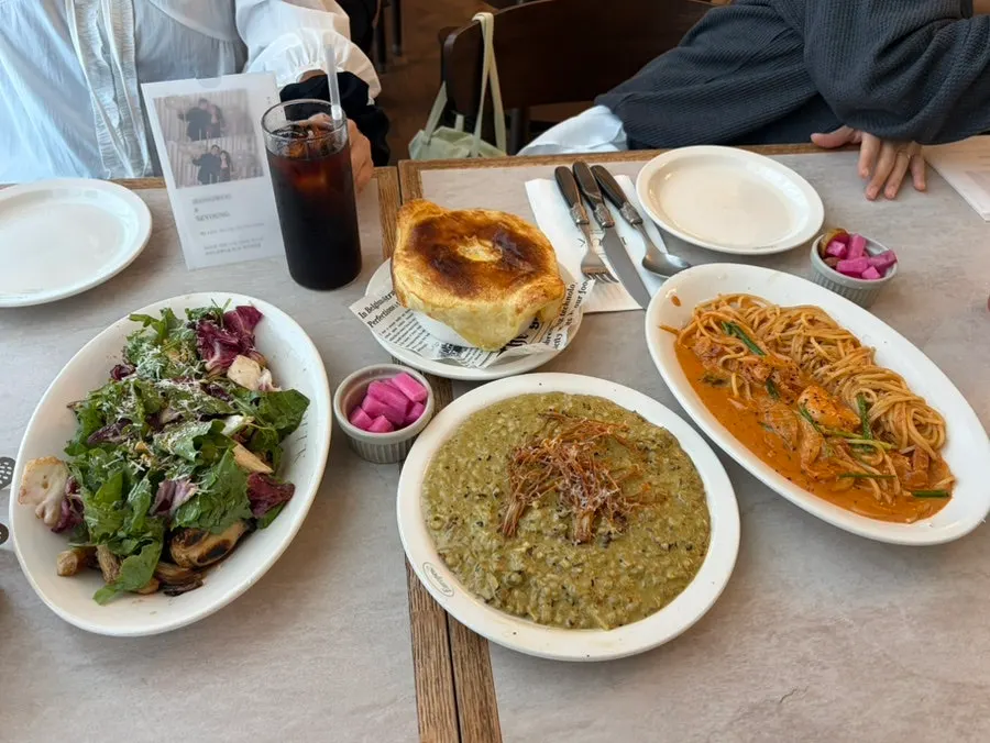 The set menu spread ordered by three people
