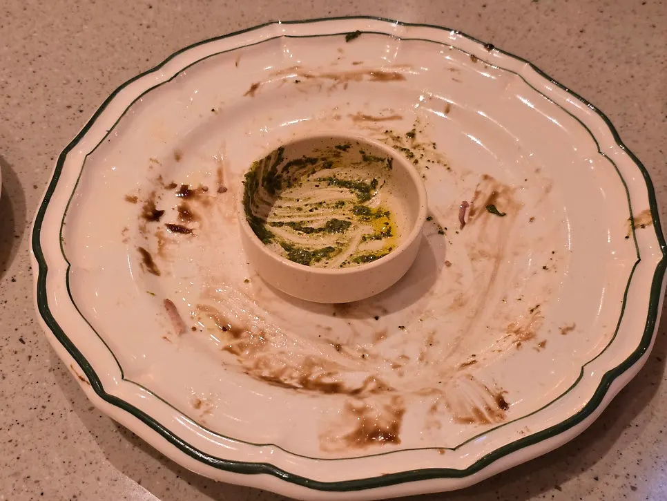 Plate after enjoying the calzone