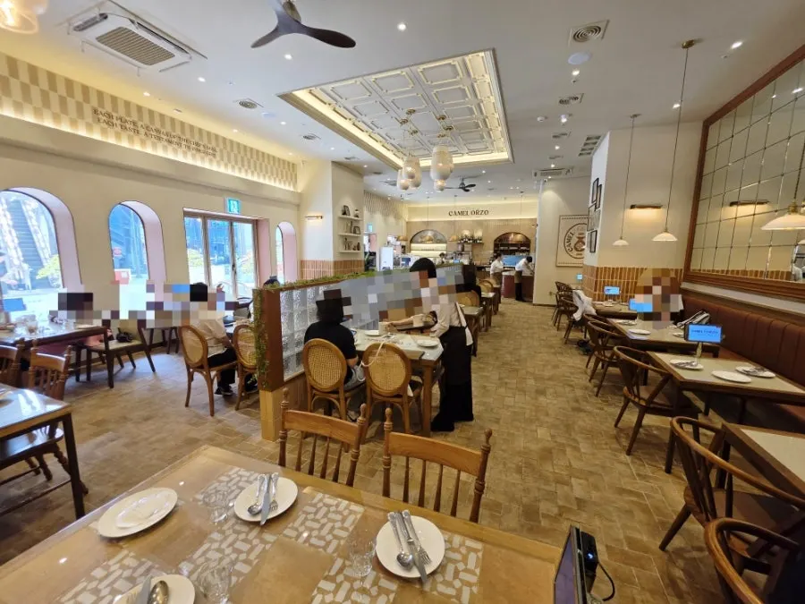 Table seating at Camel Orzo's Italian dining room