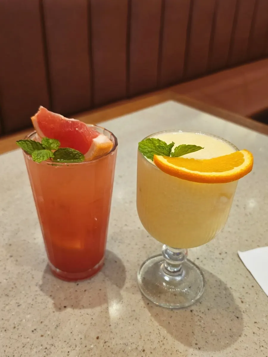 A glass of grapefruit soda of the day