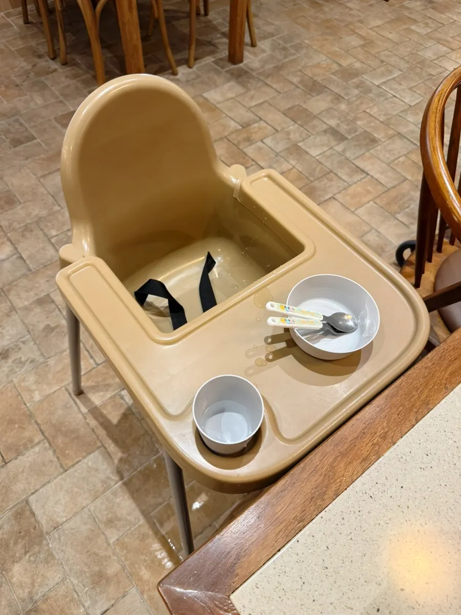 Table set up for dining with a child