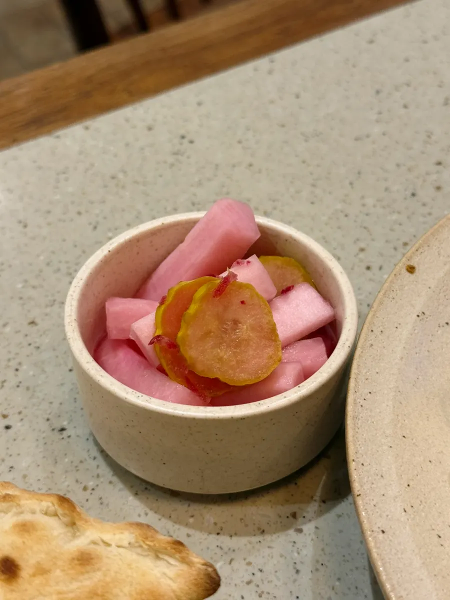 House-made pickles with radish and cucumber
