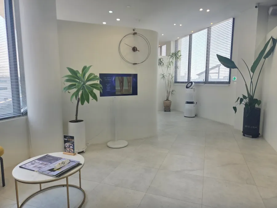 Spacious, clean interior of the eyebrow tattoo studio
