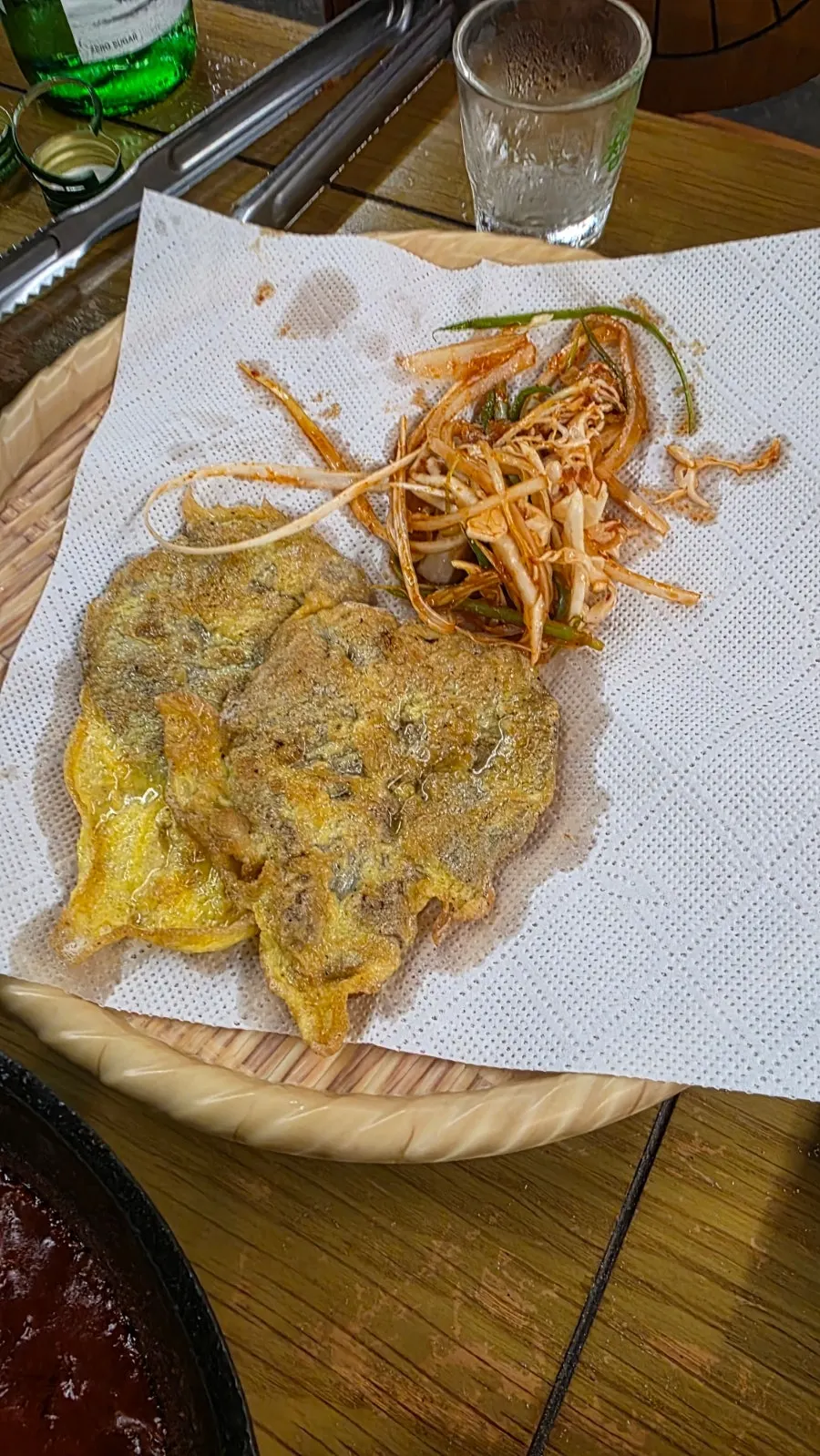 A bite of samhaph with its accompaniments