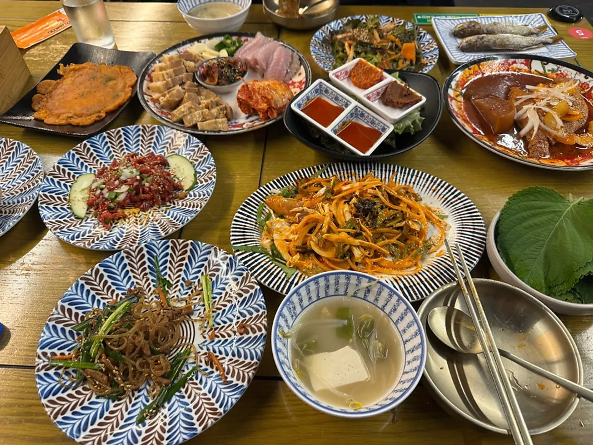 끓고 있는 황태해장국