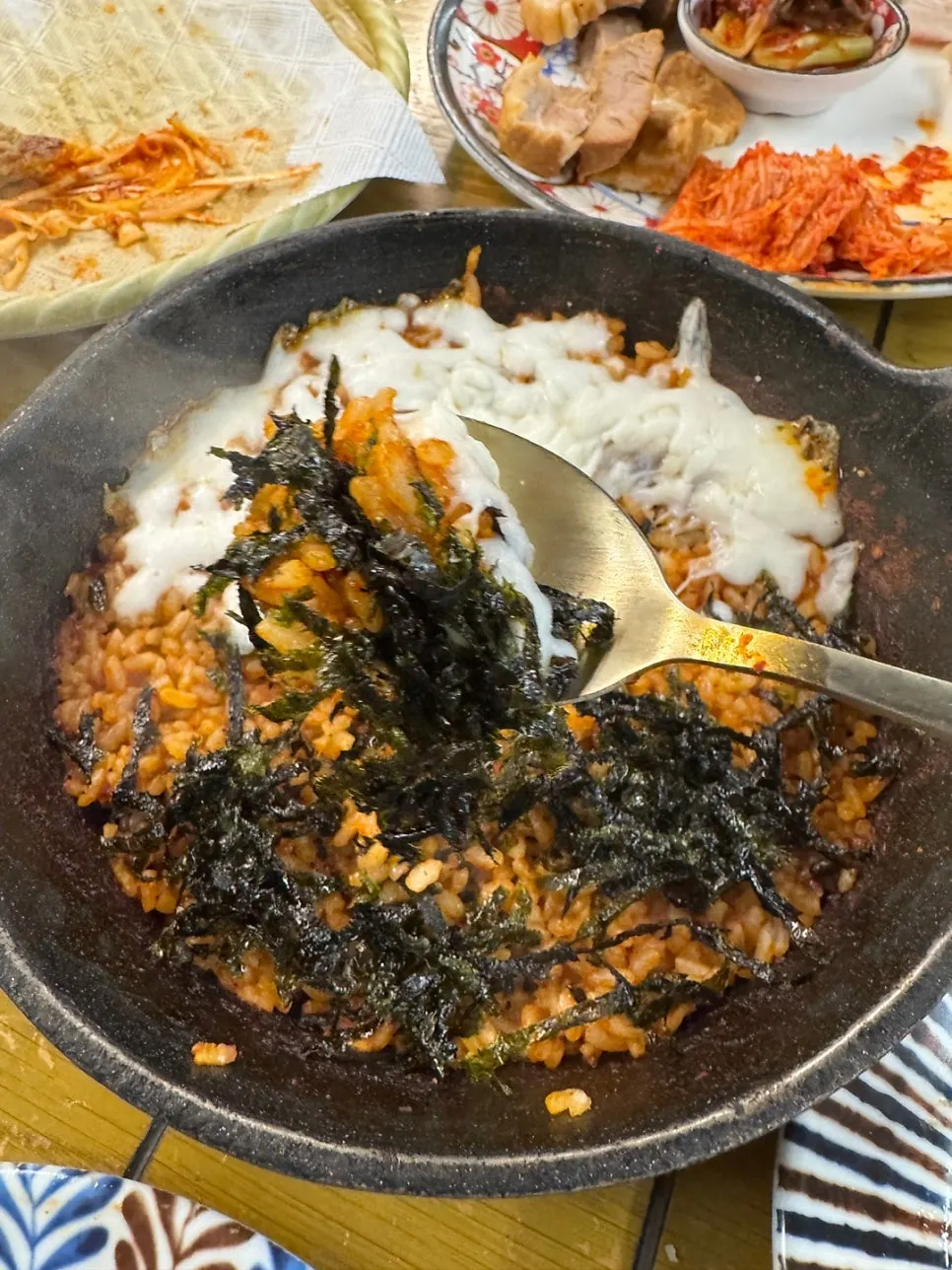 쭈꾸미 팬에 만든 치즈볶음밥