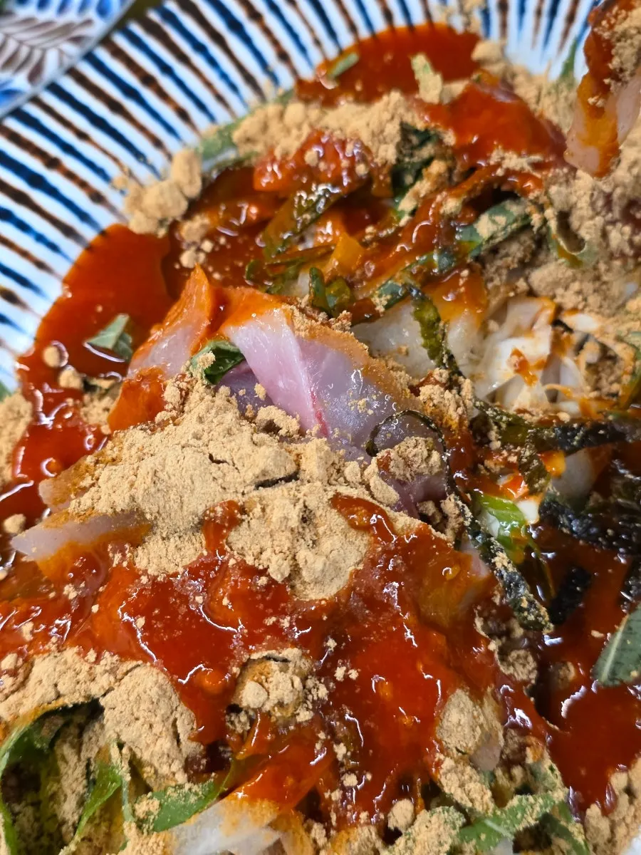 조기와 묵 등 이모카세 기본 안주