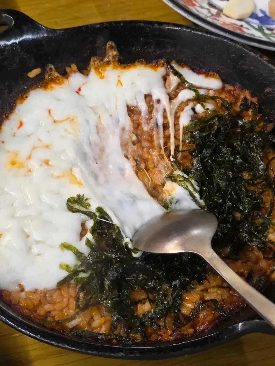 쭈꾸미삼겹살 볶음과 치즈볶음밥
