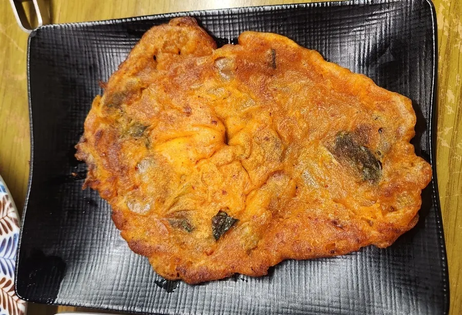 Plate of kimchi pancake