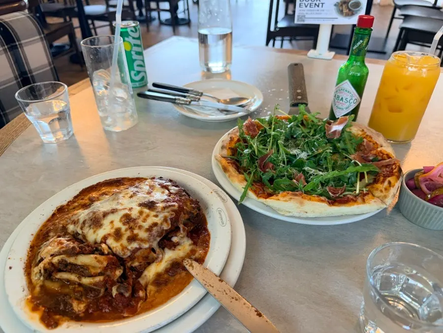 Menu page including lasagna and gnocchi