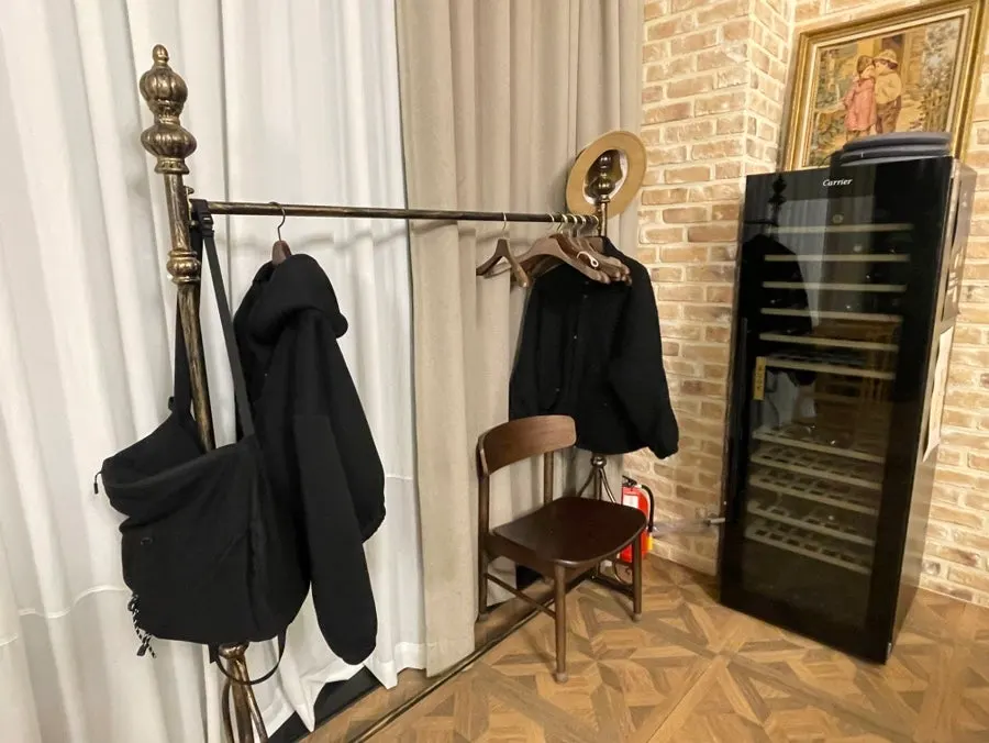 Vintage props and interior details throughout the restaurant