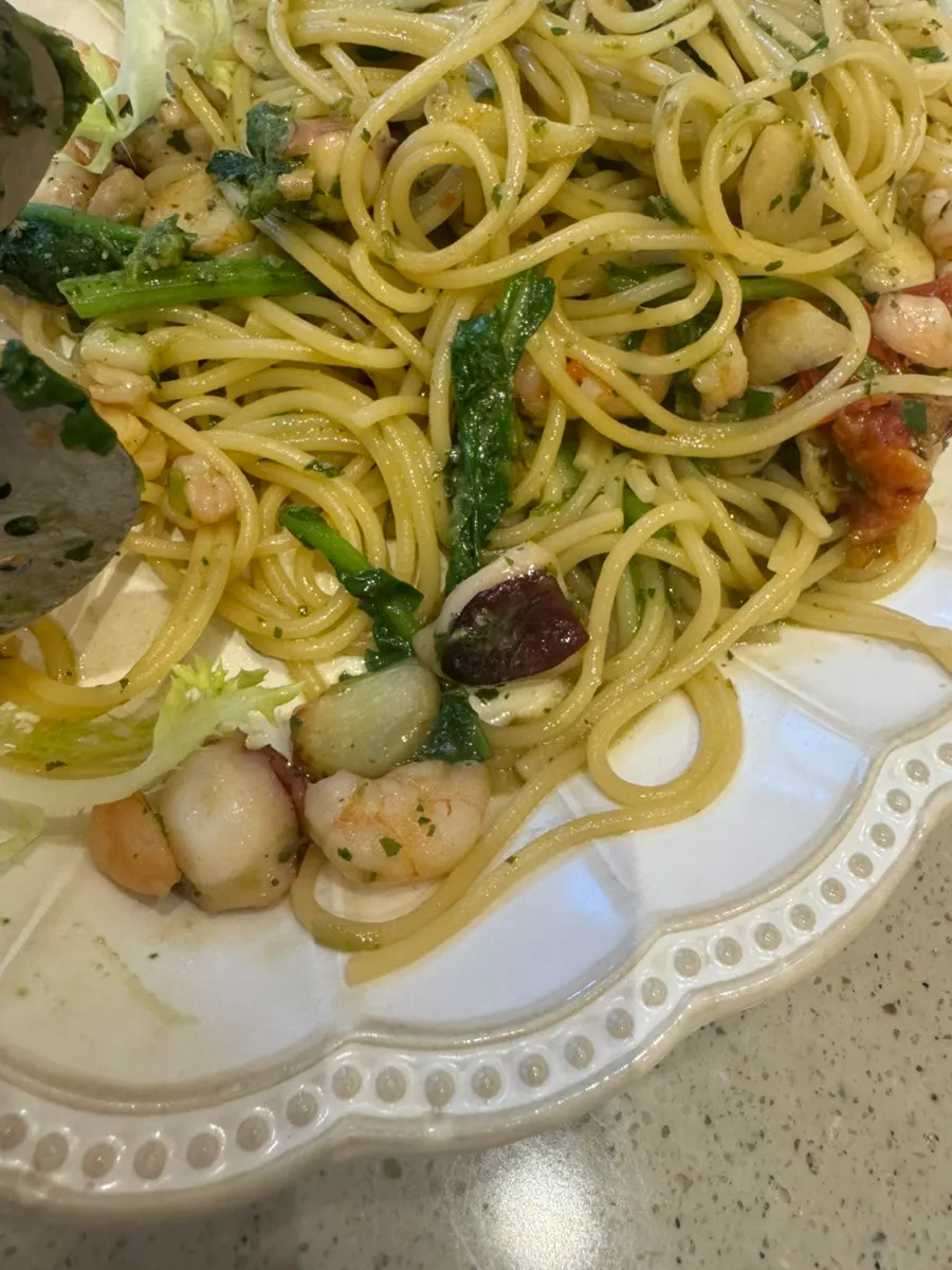 Polbo Gamberi Rucola with octopus and shrimp
