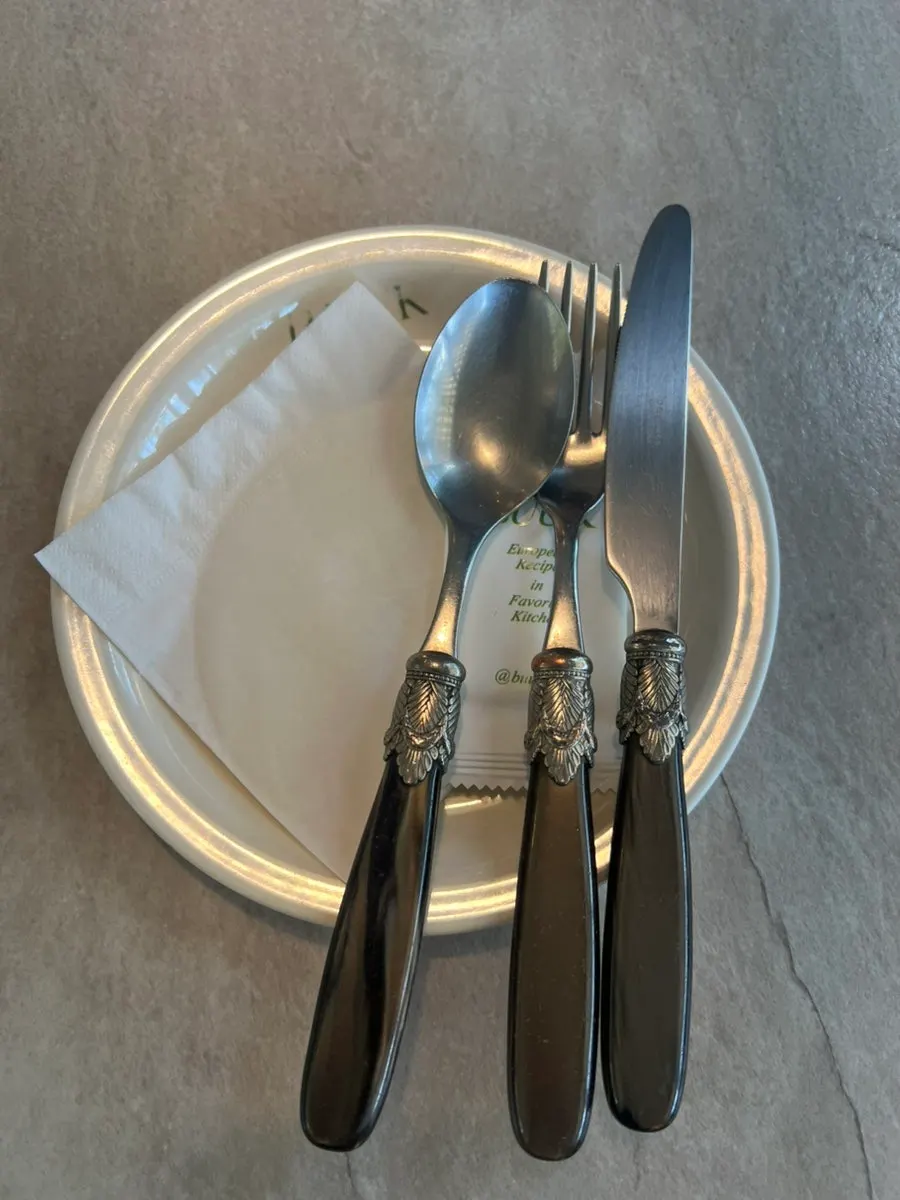 Pretty tableware set on the table