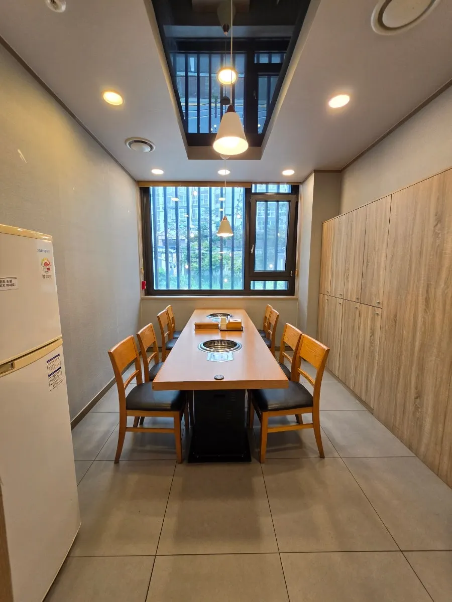 Inside a private room at Jeongwon Galbi