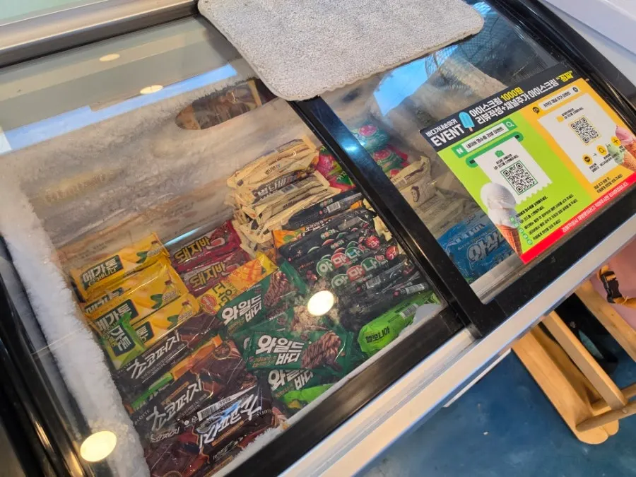 Assorted flavors of dessert ice cream on display