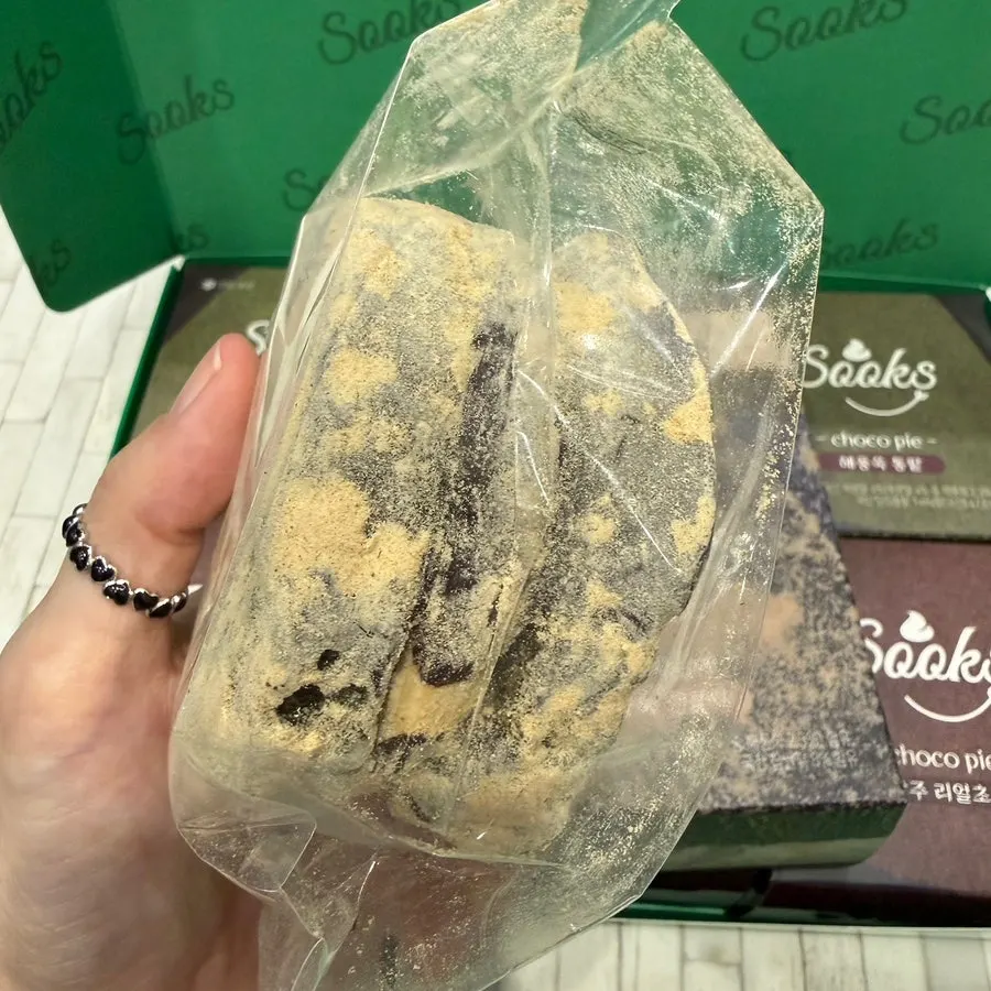 Handmade choco pies arranged inside the box