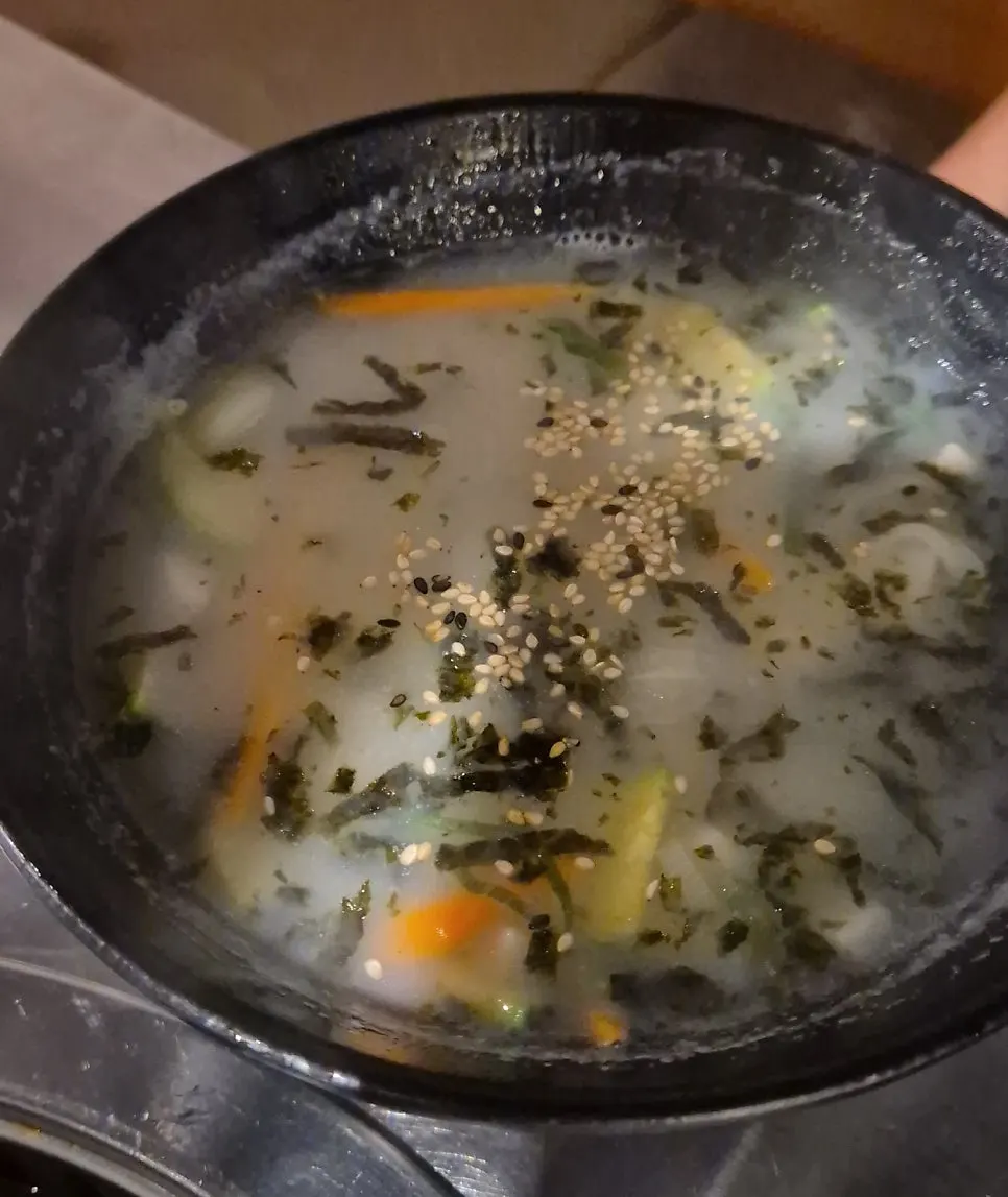 A steaming bowl of eel soup