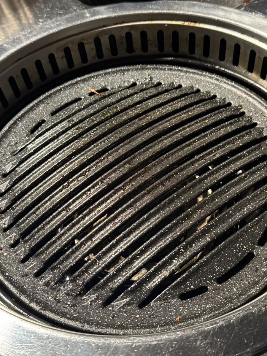 Charcoal grill after the meal was finished
