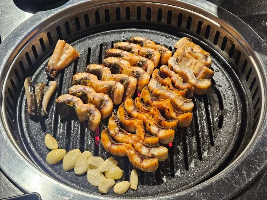 Salt-grilled eel browned golden on both sides
