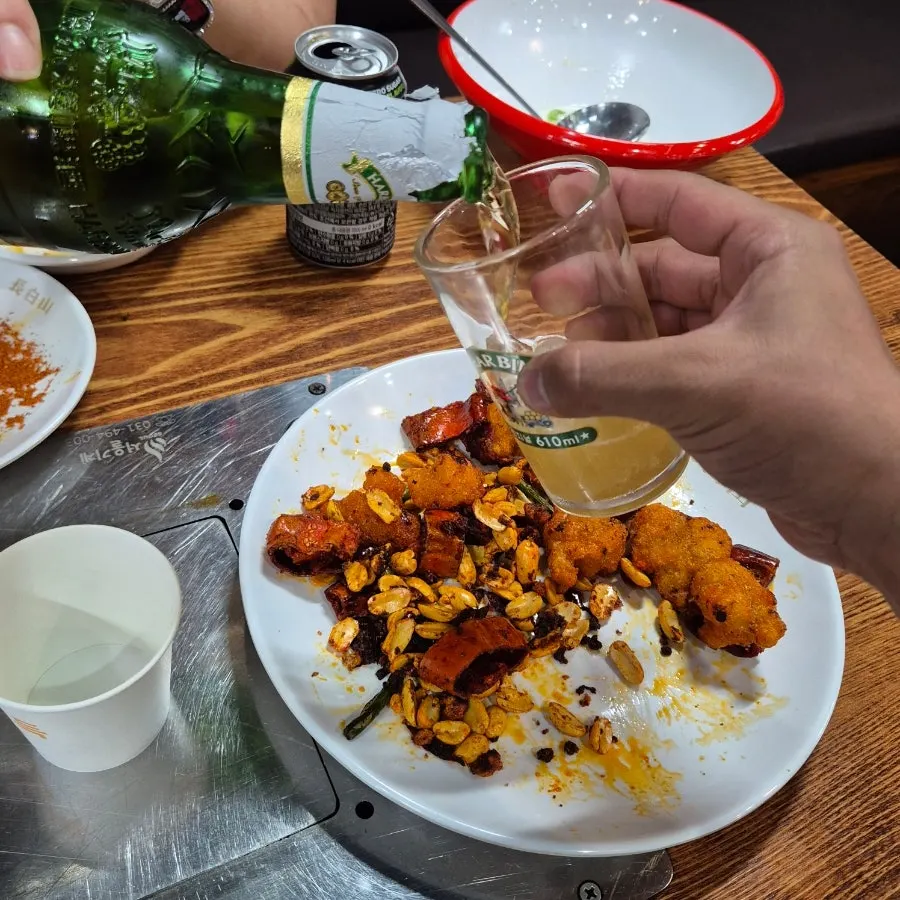 광주송정역 근처 장백산양꼬치 간판
