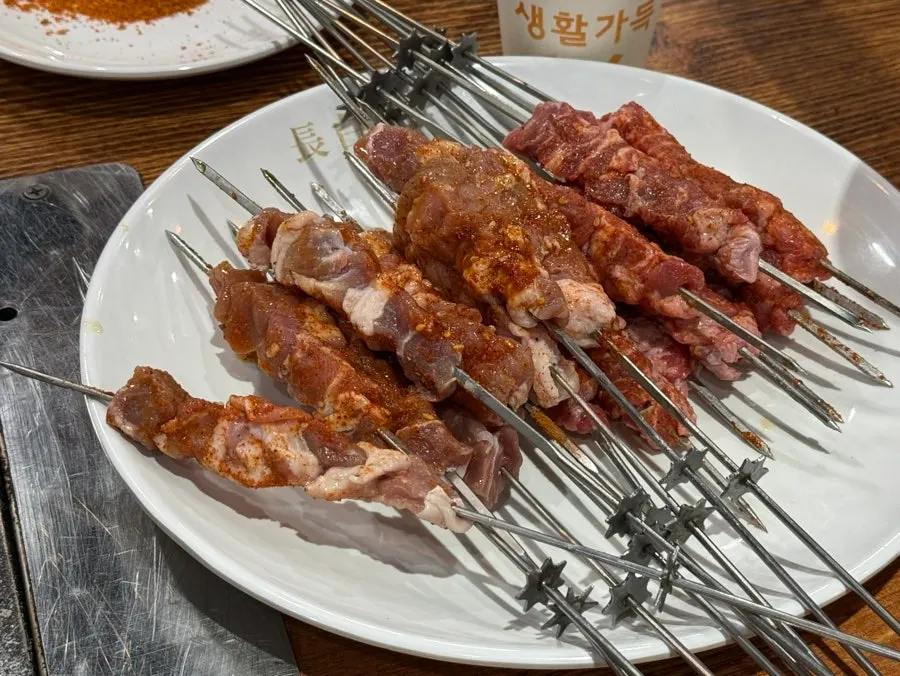 장백산양꼬치 중식 요리 메뉴